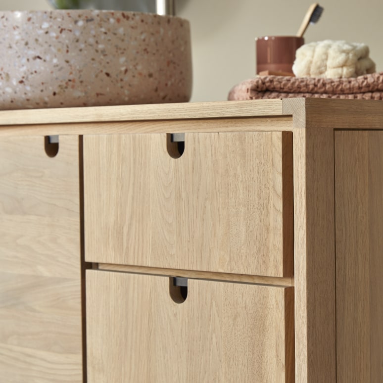 Jonàk - Solid oak vanity unit 95 cm