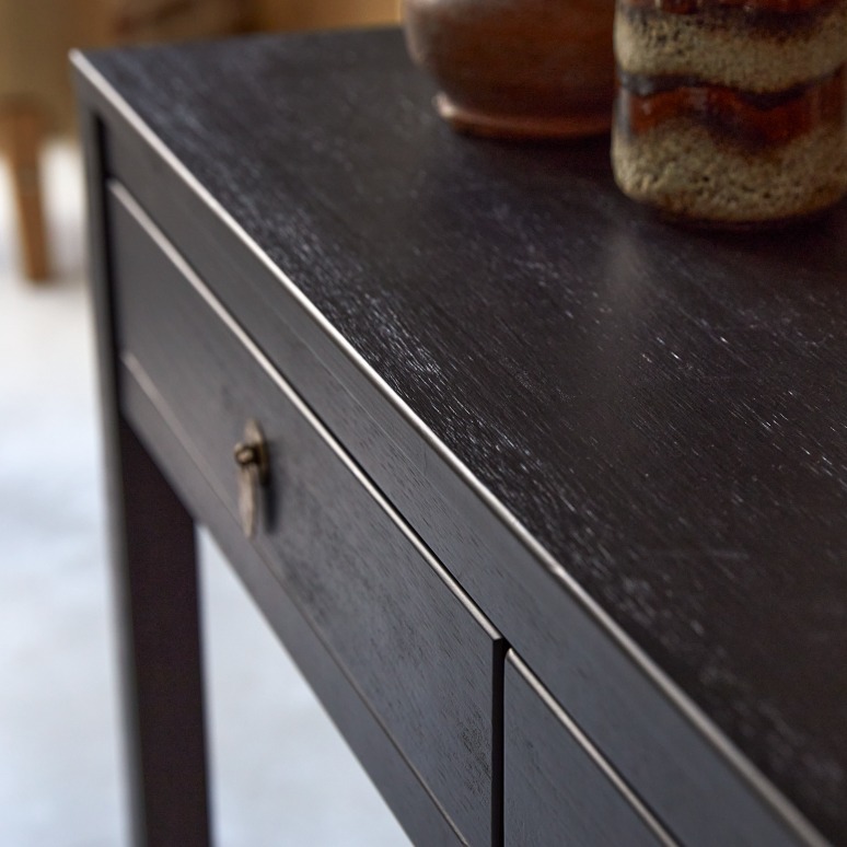 Zenaka - 2-drawer console table in solid pine