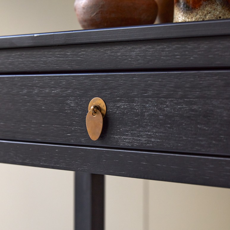 Zenaka - 2-drawer console table in solid pine