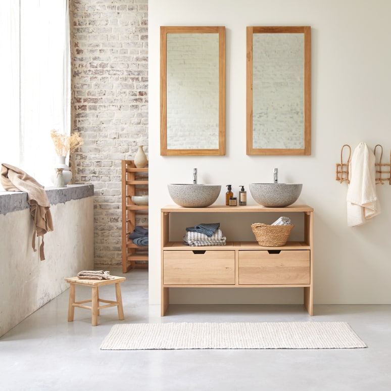 Kwarto - Solid oak vanity unit 110 cm