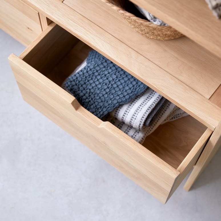 Kwarto - Waschtischunterschrank aus massiver Eiche 110 cm