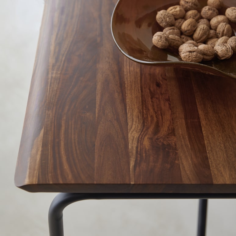 Talia - Hoge tafel van massief palissander en metaal voor 4 personen