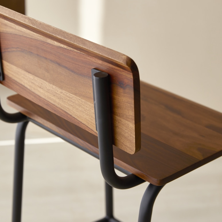 Talia - Bar chair in solid sheesham and metal