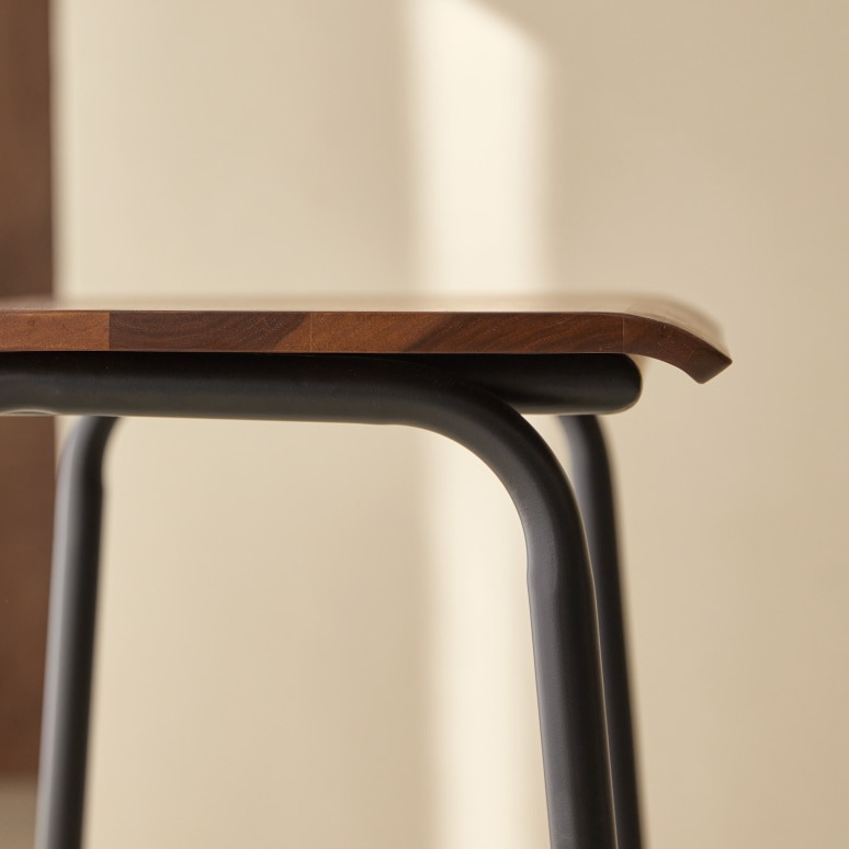 Talia - Solid sheesham and metal high stool