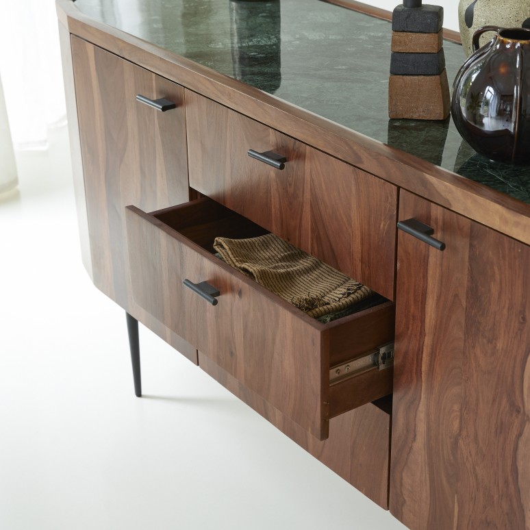 Jade - Massief palissander en marmeren buffet 175 cm