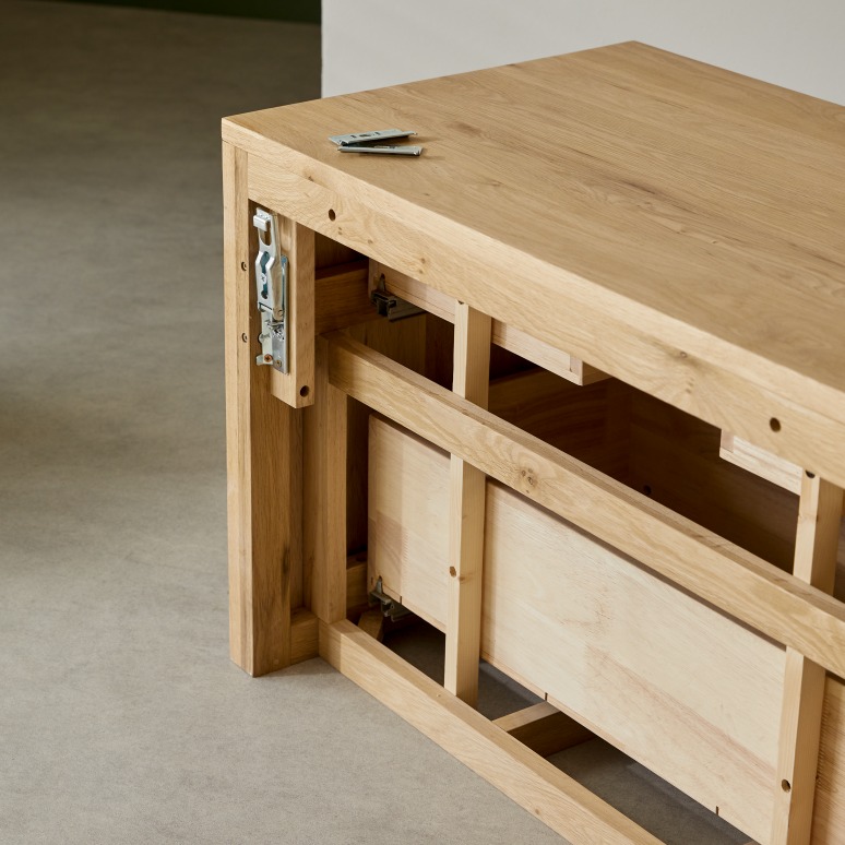 Jacob - Mueble para lavabo de roble macizo de 80 cm