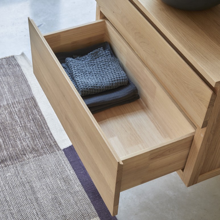 Jacob - Mueble para lavabo de roble macizo de 80 cm