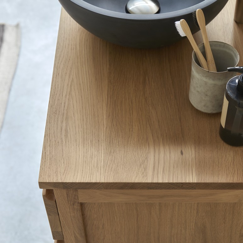 Jacob - Mobile bagno in legno di quercia massello 80 cm