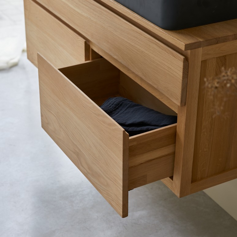 Jacob - Massief eikenhouten wastafelmeubel 120 cm