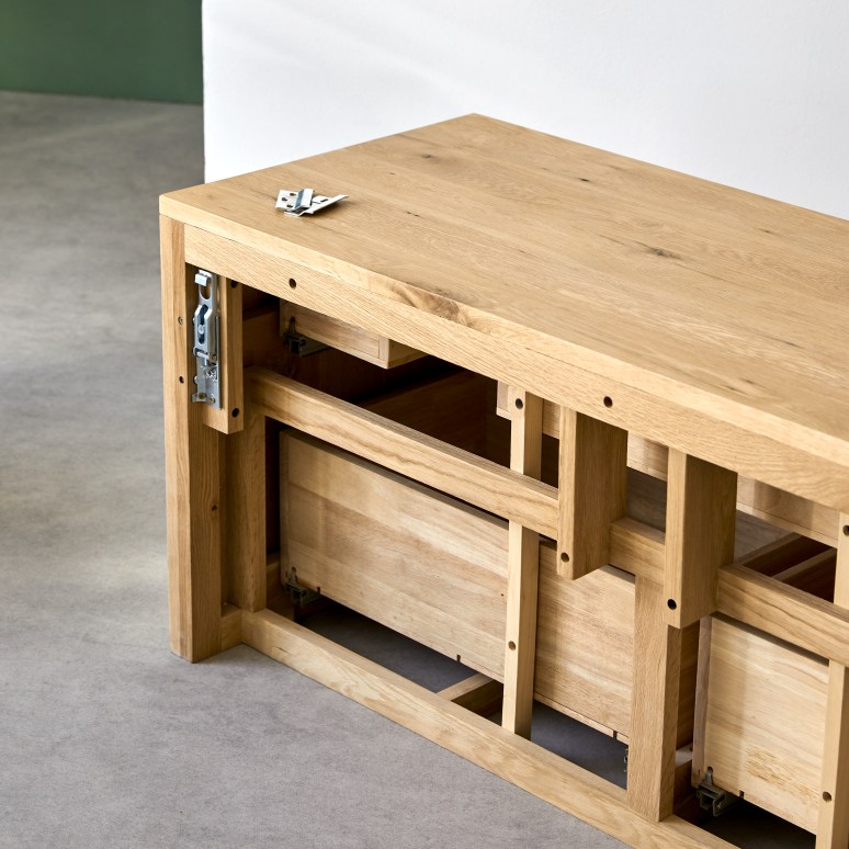 Jacob - Solid oak vanity unit 120 cm