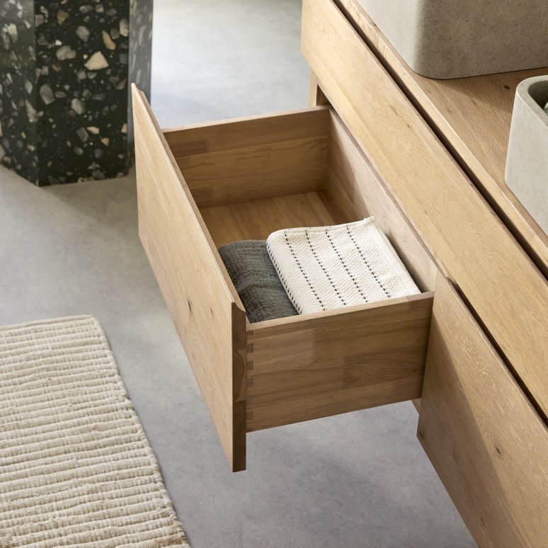 Jacob - Solid oak vanity unit 120 cm