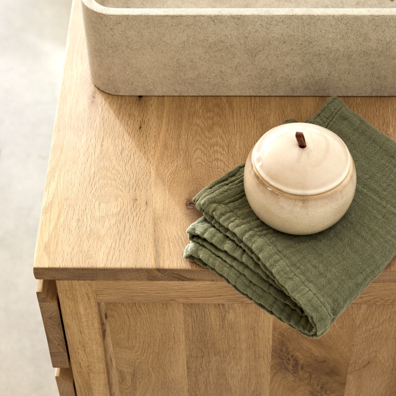 Jacob - Solid oak vanity unit 120 cm