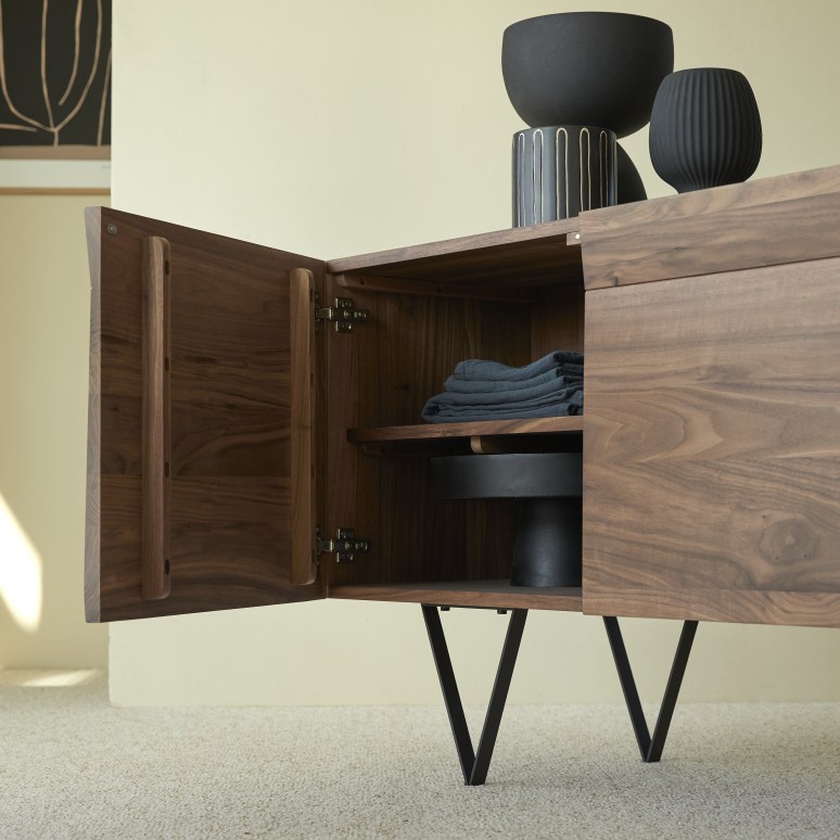 Metric - Buffet in legno di noce massello 175 cm