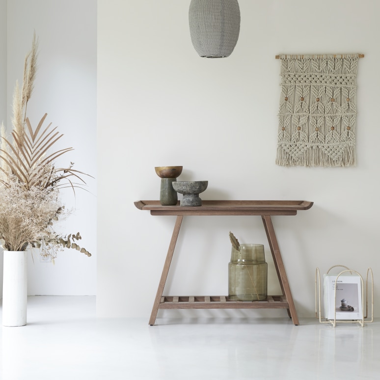 Pampa - Solid walnut tall console table