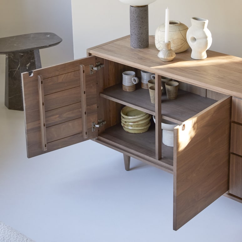 Jonàk - Buffet in legno di noce massello 145 cm