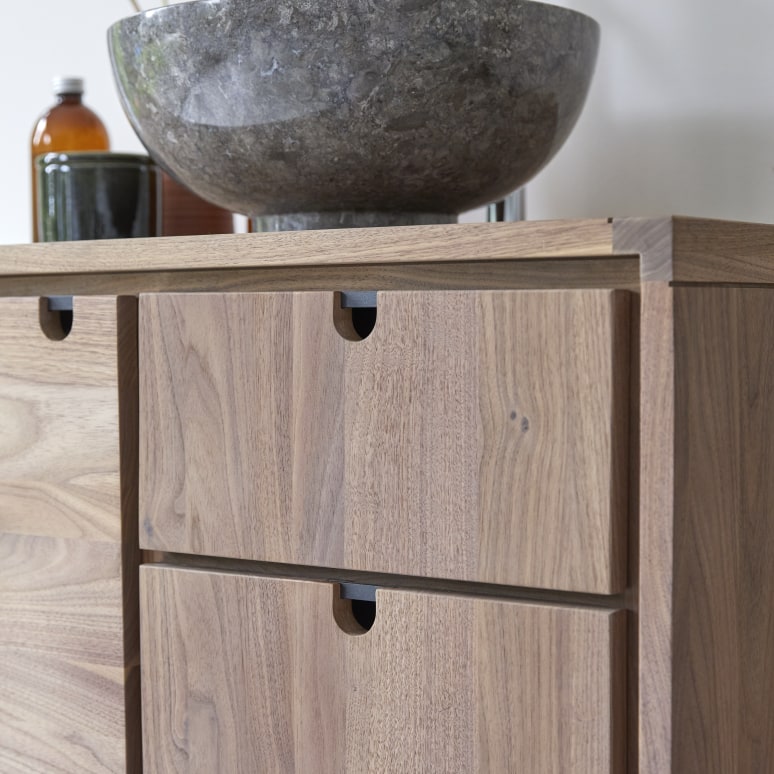 Jonàk - Mobile per il bagno in legno di noce massello 95 cm