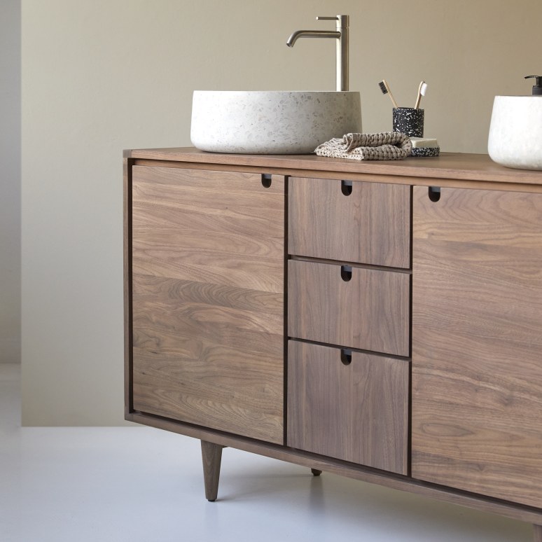Jonàk - Solid walnut vanity unit 145 cm