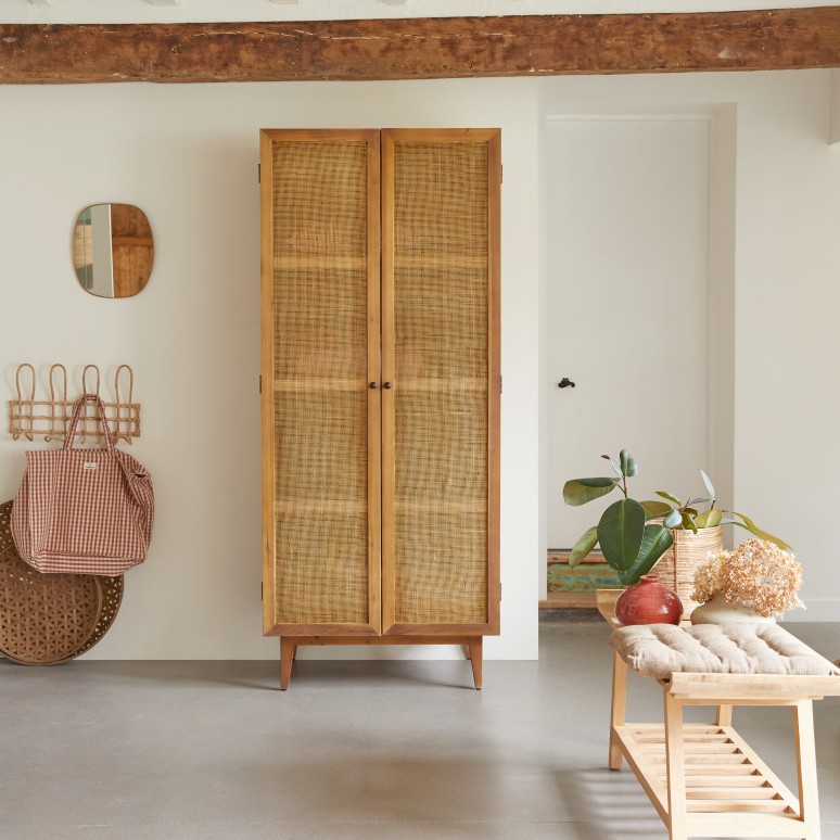 Ninon - Storage cabinet in pine and cane