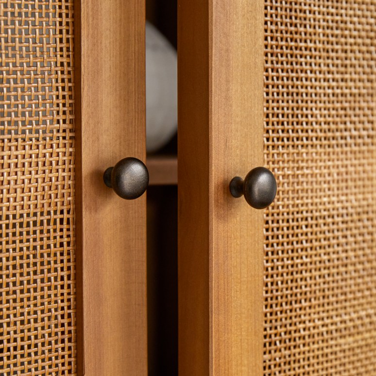 Ninon - Armoire d'entrée en pin et cannage