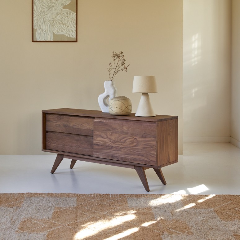 Esmée - Solid walnut TV unit - 130 cm