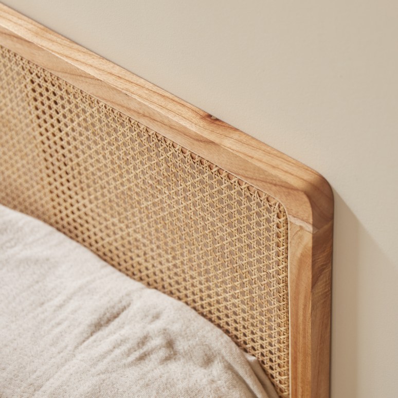 Adèle - Hoofdbord voor kinderbed van gevlochten rotan 90 cm