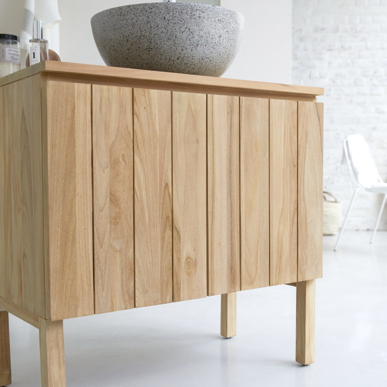 Jill - Mobile per il bagno in teak massello 80 cm