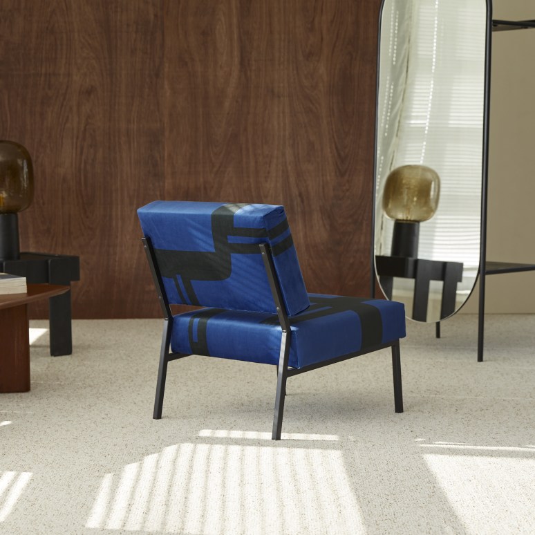Barbican - Blauwe Franse fauteuil