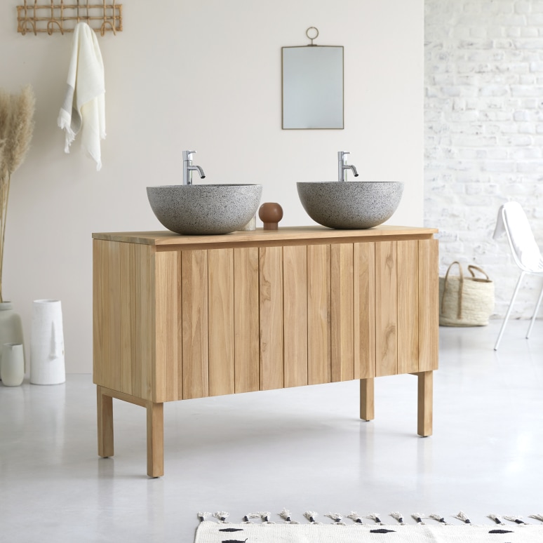 Jill - Solid teak vanity unit 120 cm