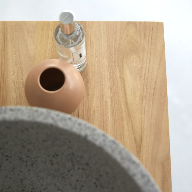 Jill - Mueble para lavabo de teca maciza de 120 cm