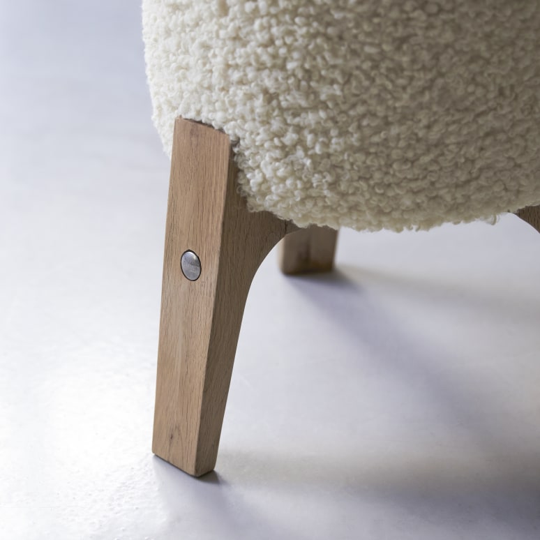 Drum - Pouf M Himalaya in legno di quercia massello