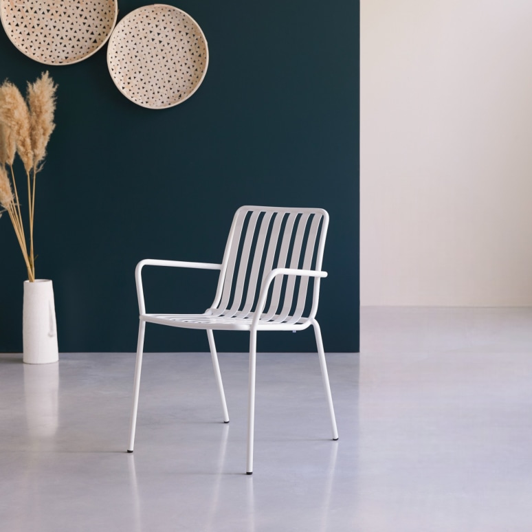 Gaby - White metal armchair