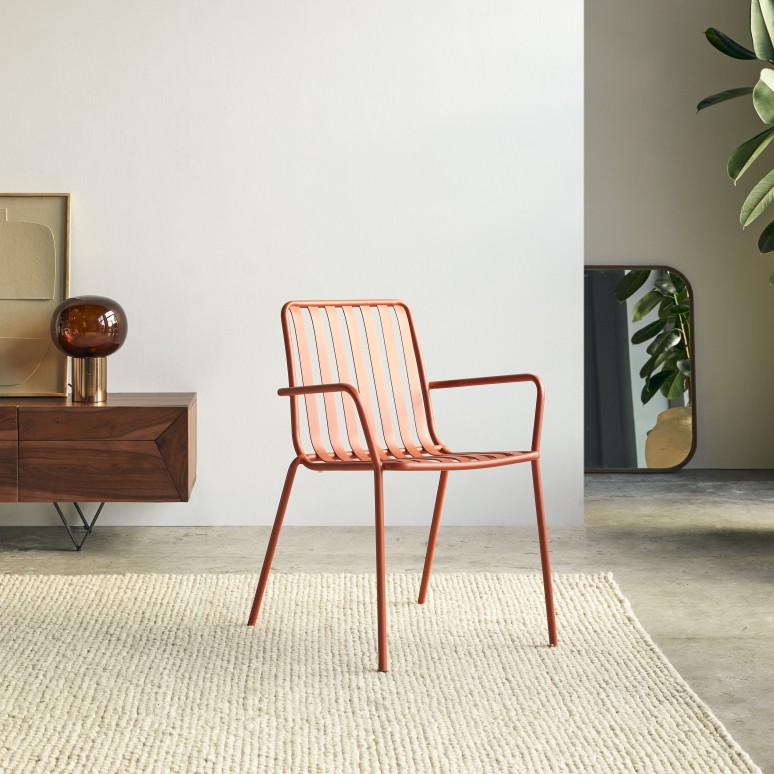 Gaby - Fauteuil en métal orange