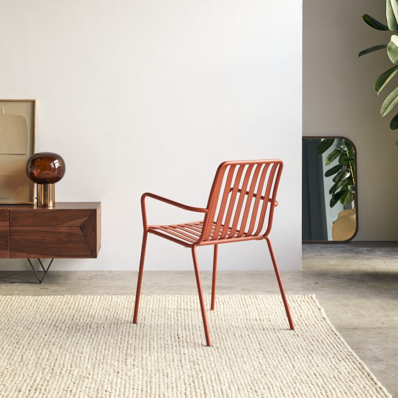 Gaby - Fauteuil en métal orange