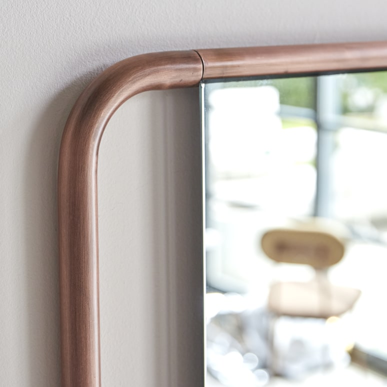 Félicie - Estantería con espejo de nogal y latón