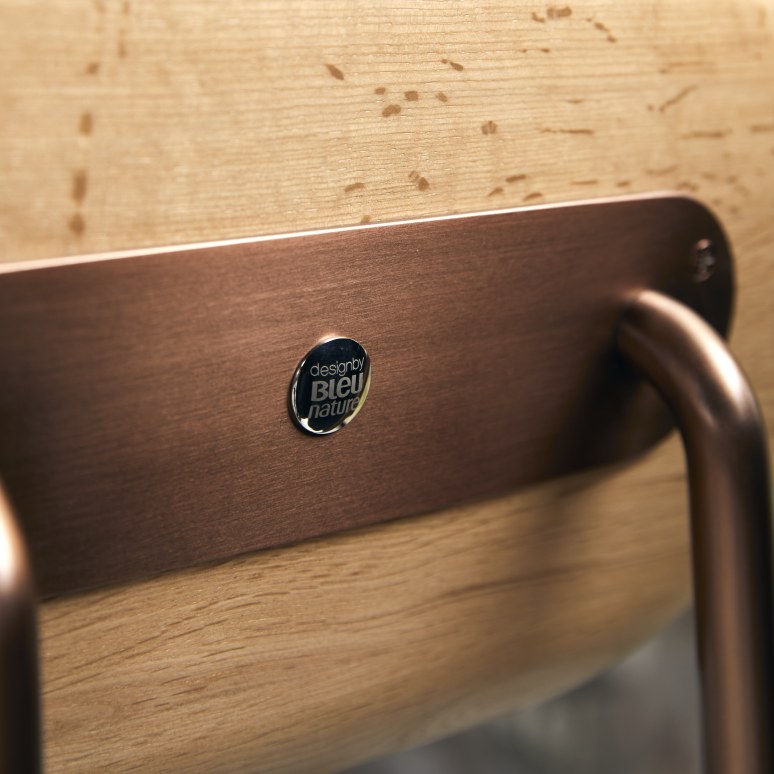 Yutapi - Massief eiken barstoel in groen linnen