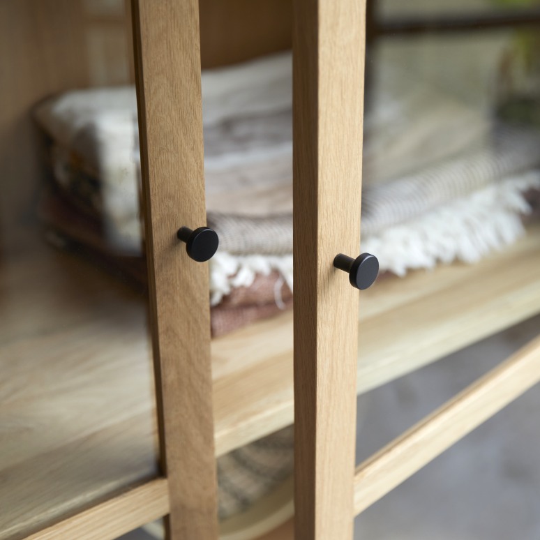 Babeth - Solid Oak tall Display Cabinet