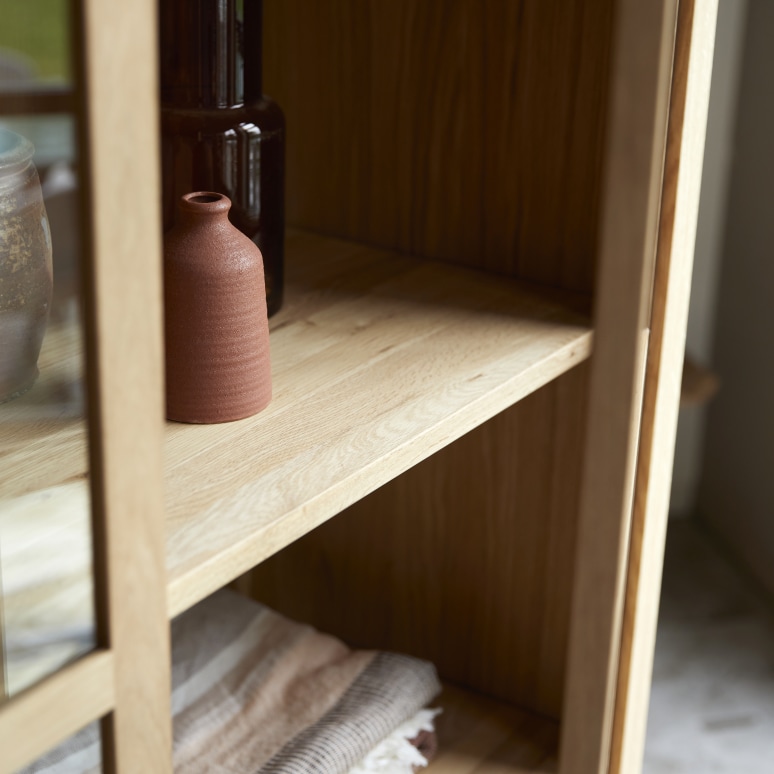 Babeth - Solid Oak tall Display Cabinet