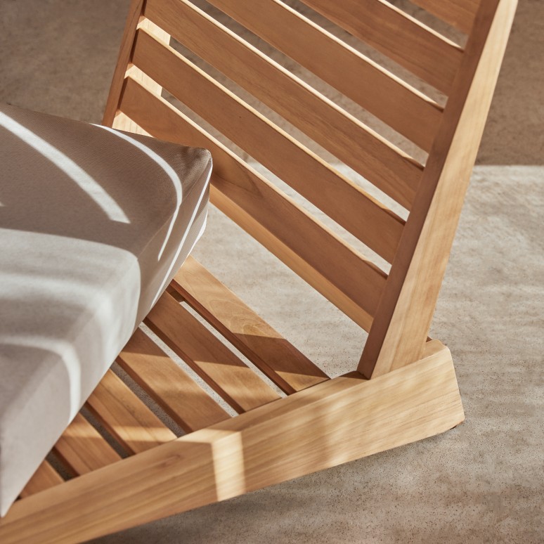 Olia - Solid teak garden armchair