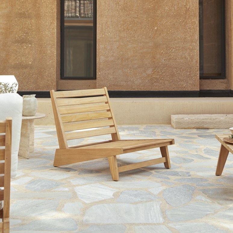 Olia - Gartenlounge aus massivem Teakholz, 3-Sitzer