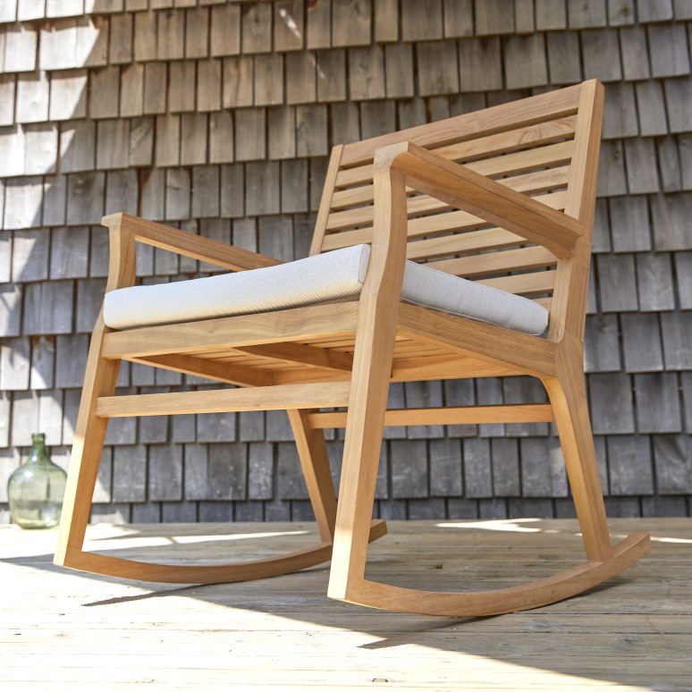 Leni - Rocking chair de jardin en teck massif