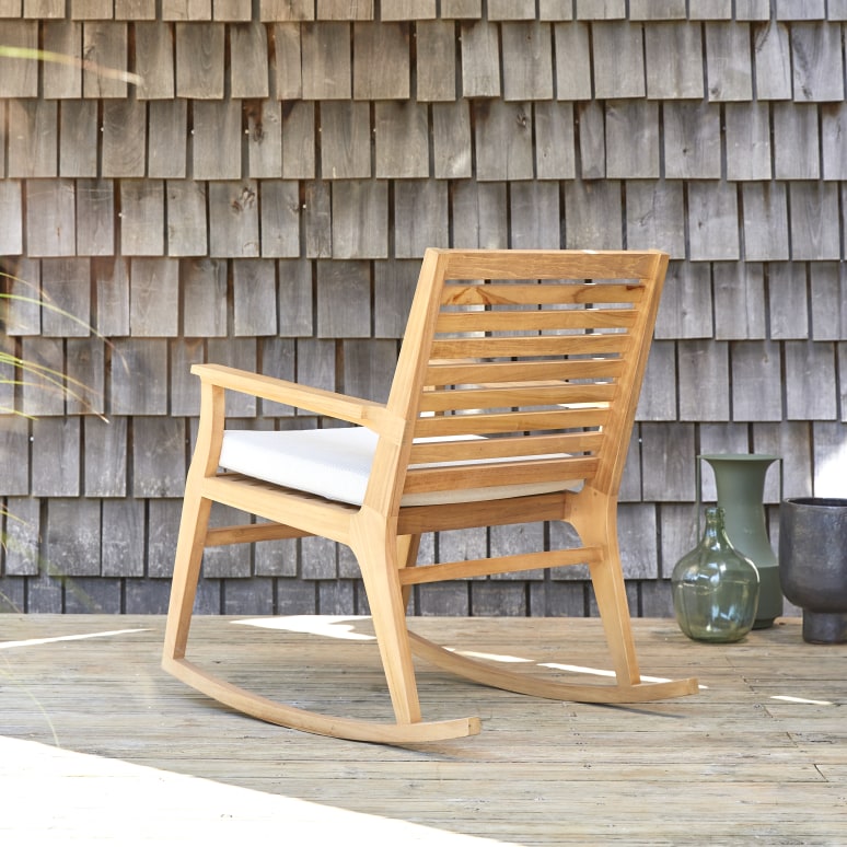 Leni - Rocking chair de jardin en teck massif