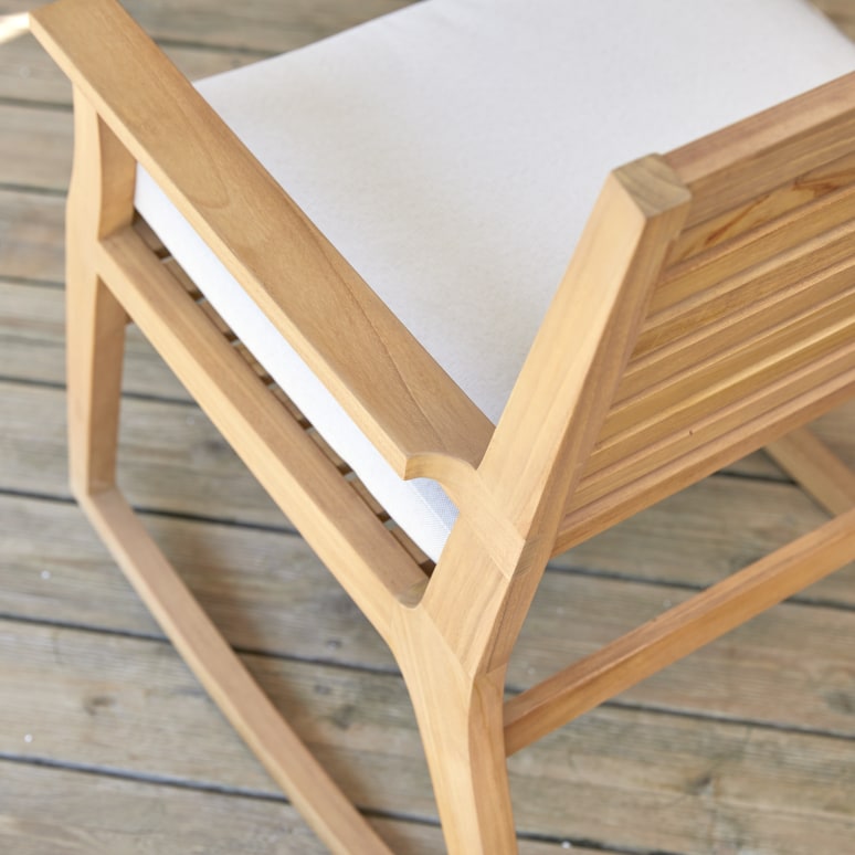 Leni - Rocking chair de jardin en teck massif