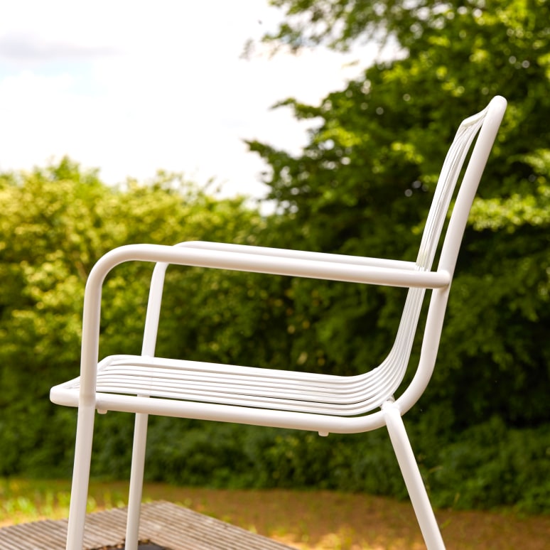 Gaby - White metal garden armchair