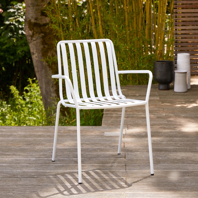 Gaby - White metal garden armchair