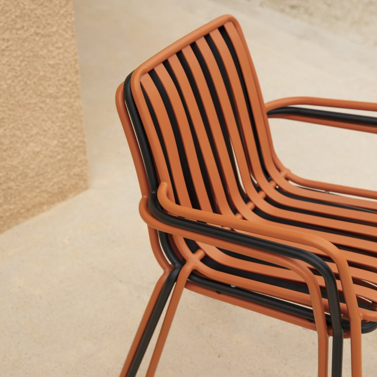 Gaby - Black metal garden carver chair