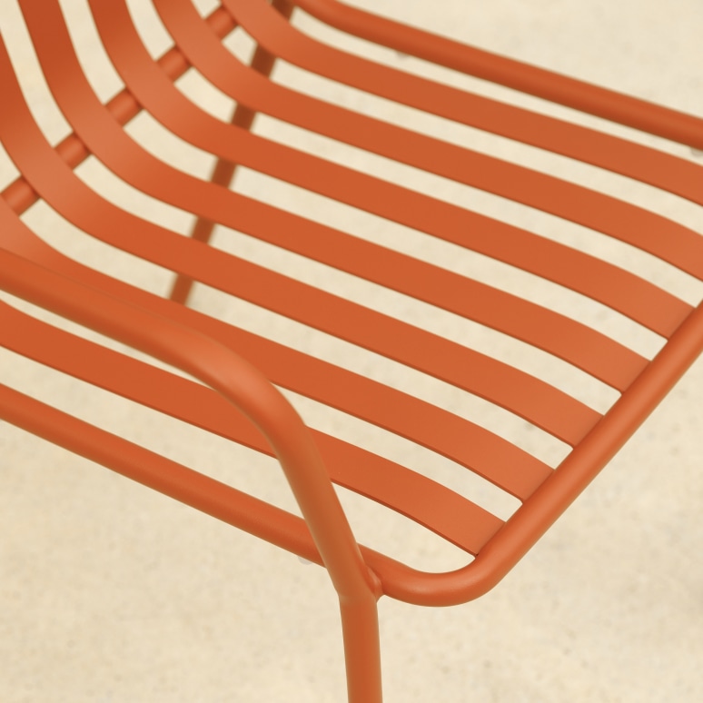 Gaby - Garten Lehnstuhl aus Metall orange