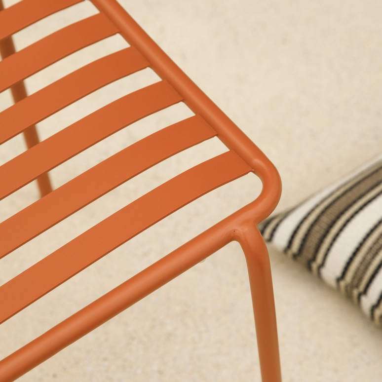 Gaby - Chaise de jardin en métal orange