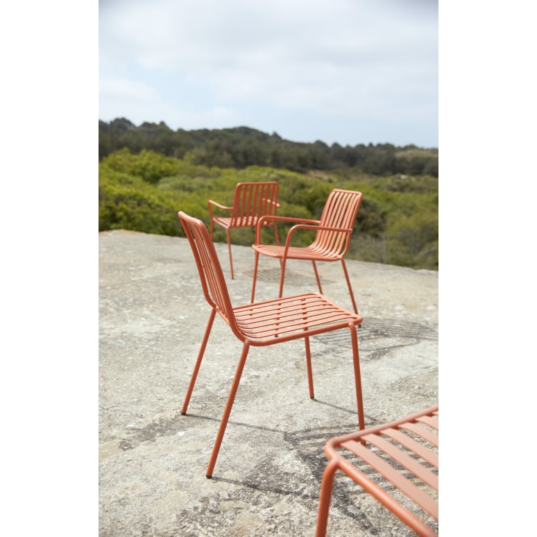 Gaby - Chaise de jardin en métal orange