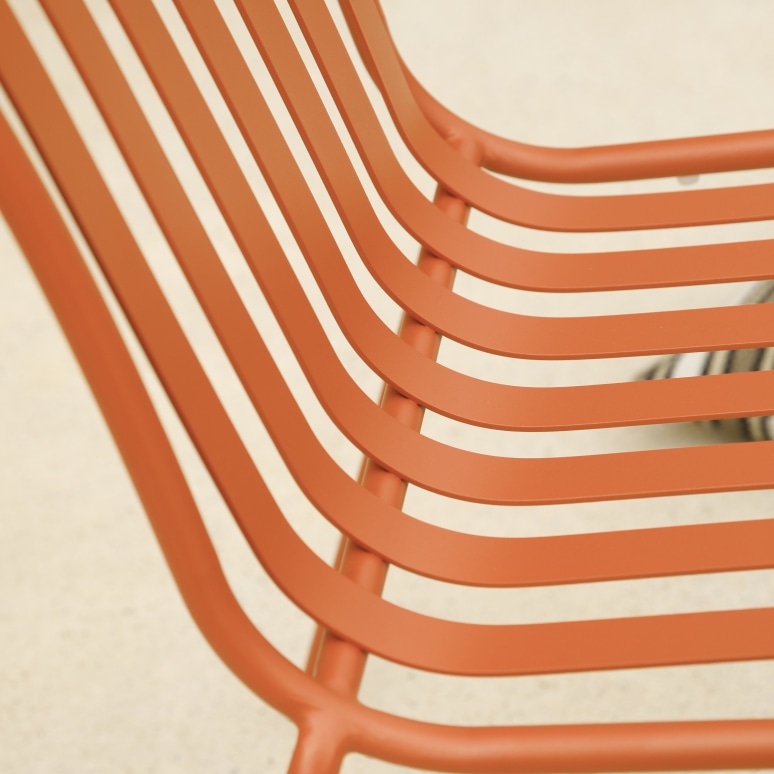 Gaby - Gartenmöbel-Set aus Metall orange, 6-Sitzer