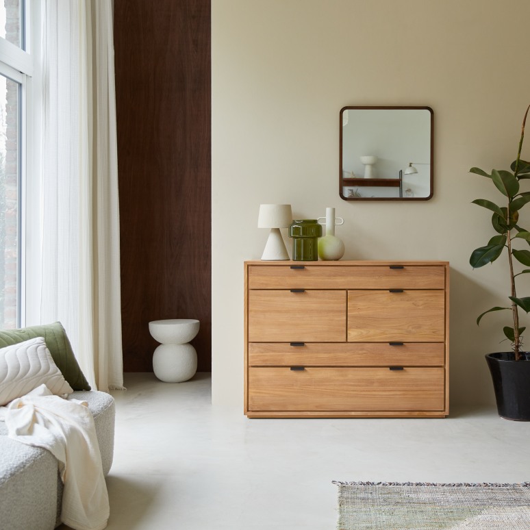 Senson - Solid teak chest of drawers